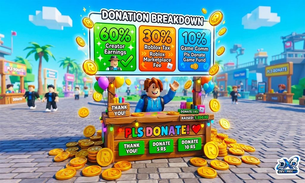 How much is roblox tax in pls donate